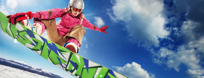 Person riding snowboard