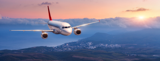 Airplane in sky